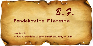 Bendekovits Fiametta névjegykártya